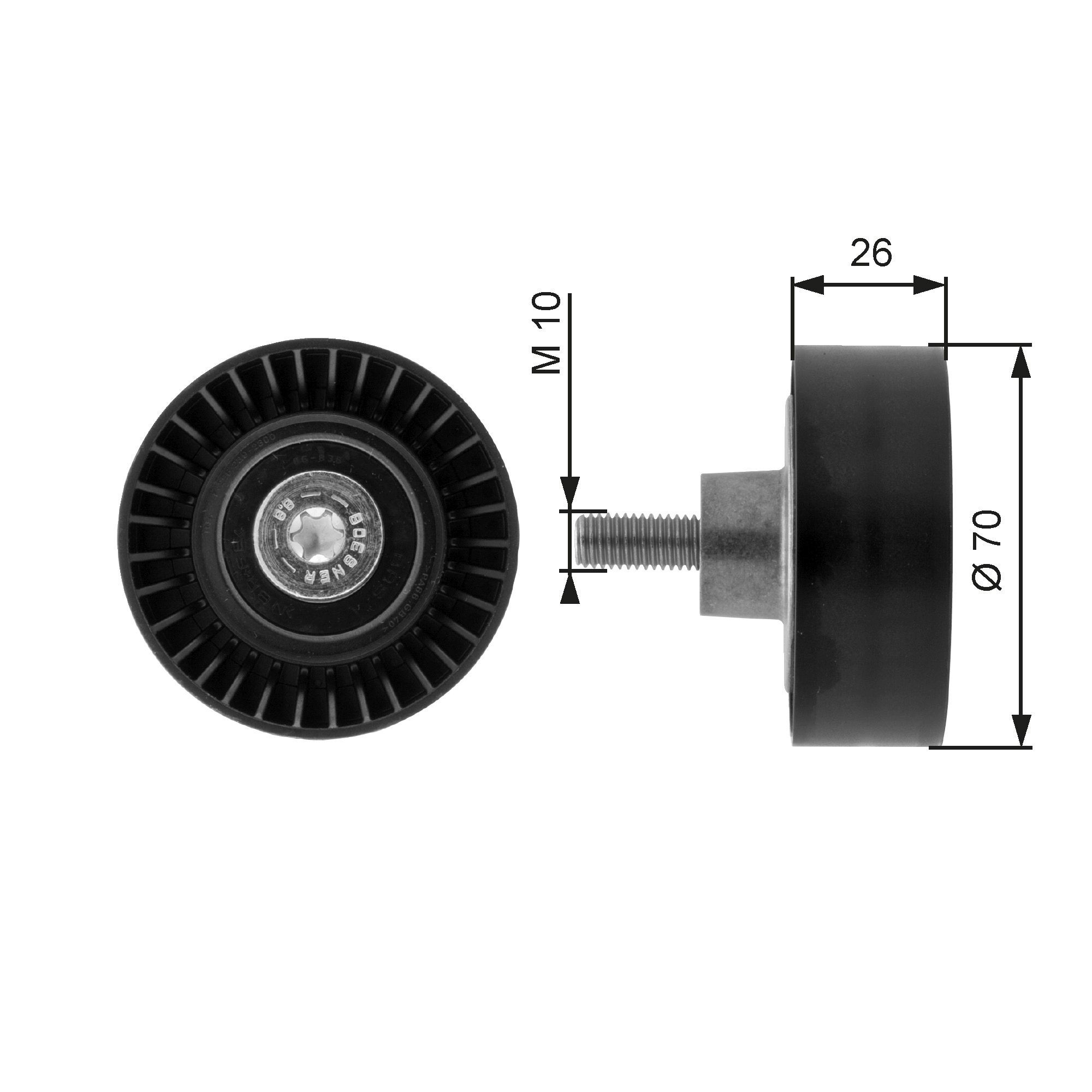 GATES FleetRunner™ Micro-V® Kit T36018 Tensioner pulley with grooves
