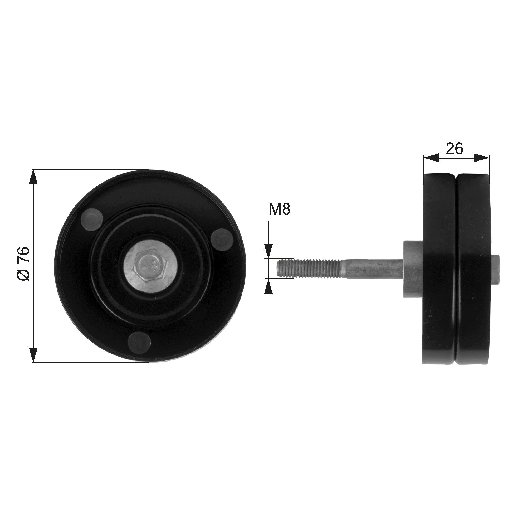 GATES FleetRunner™ Micro-V® Kit T36184 Deflection / Guide Pulley, v-ribbed belt