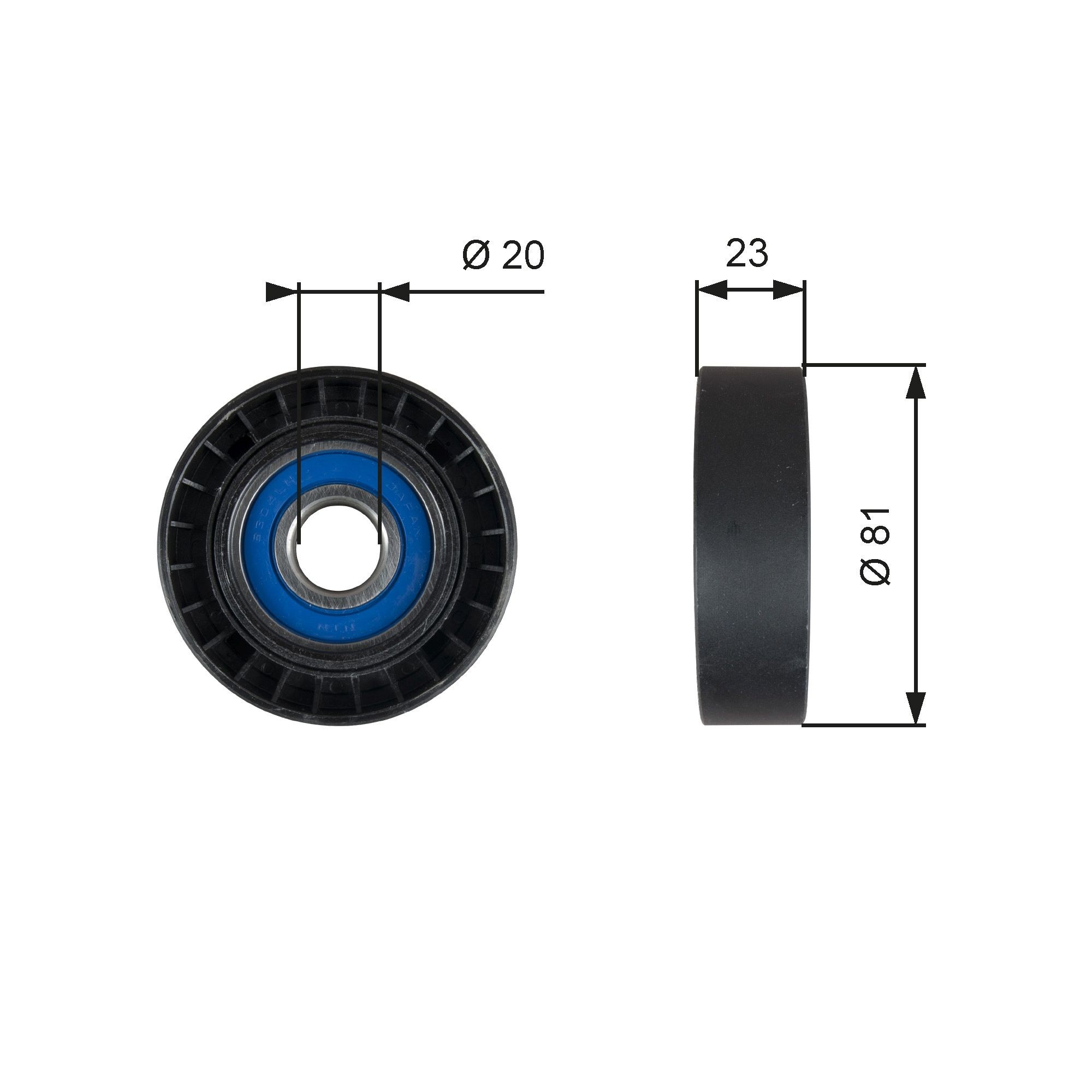 GATES FleetRunner™ Micro-V® Kit T36208 Deflection / Guide Pulley, v-ribbed belt