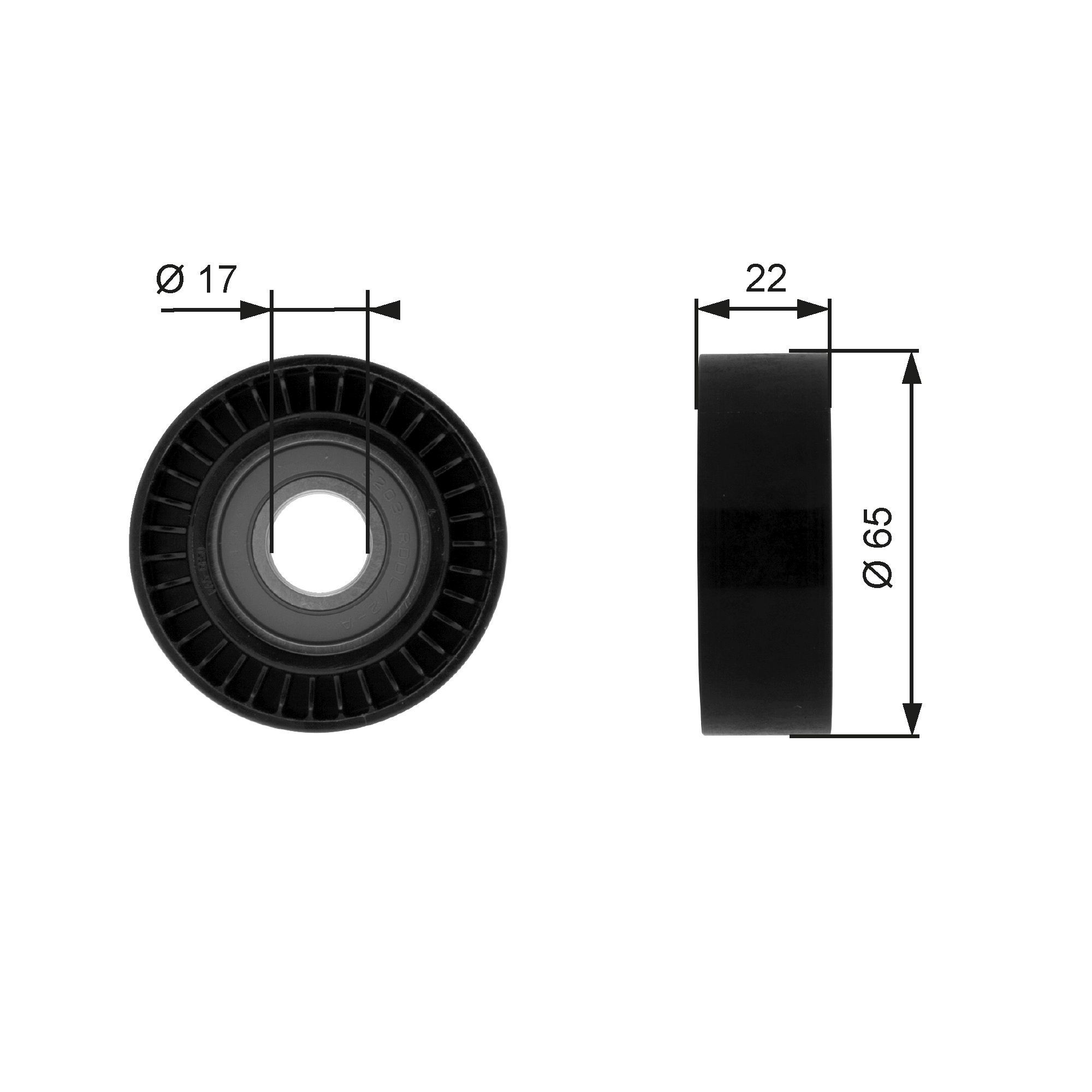 Mercedes A-Class Deflection guide pulley v ribbed belt 1237278 GATES T36257 online buy