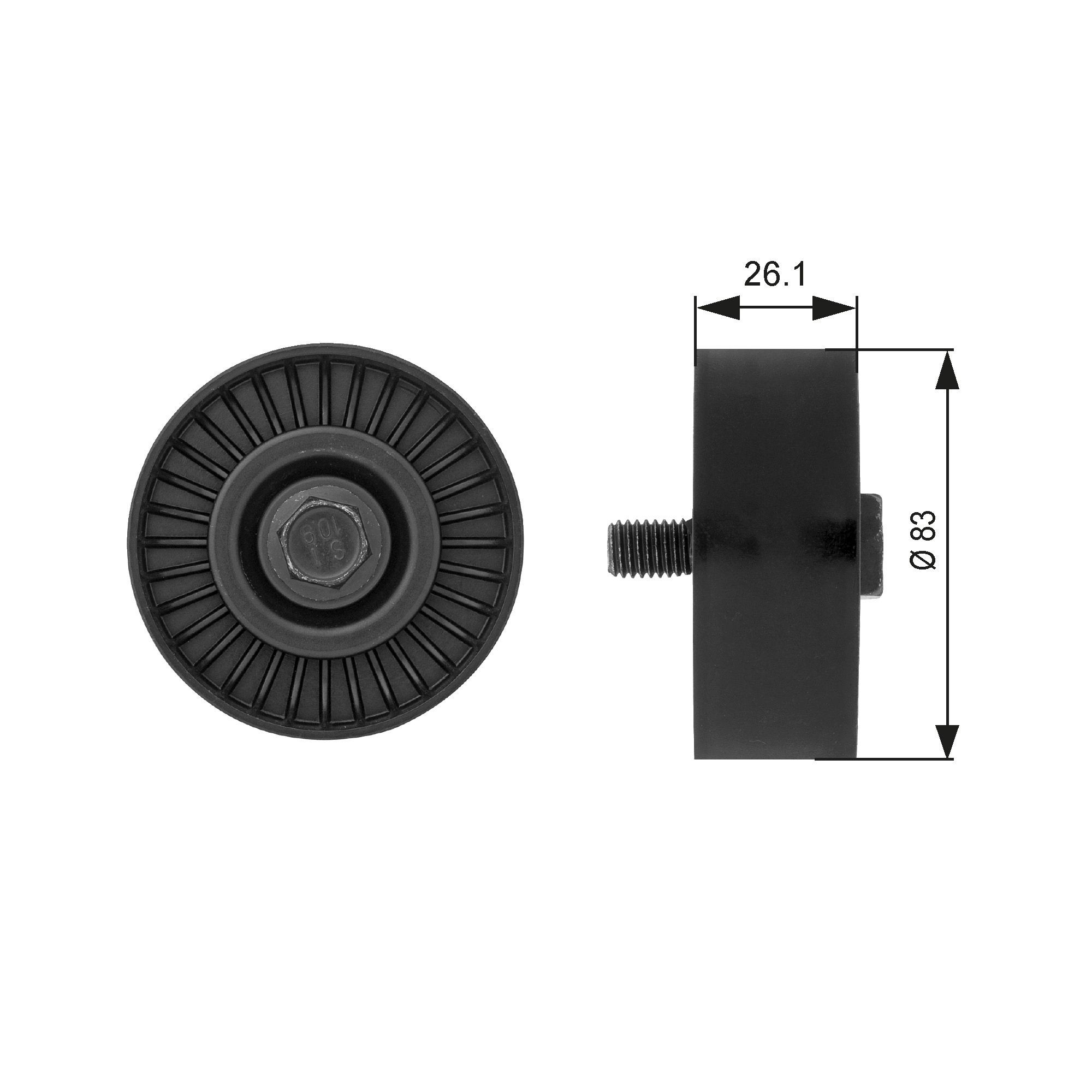 GATES FleetRunner™ Micro-V® Kit T38027 Deflection / Guide Pulley, v-ribbed belt