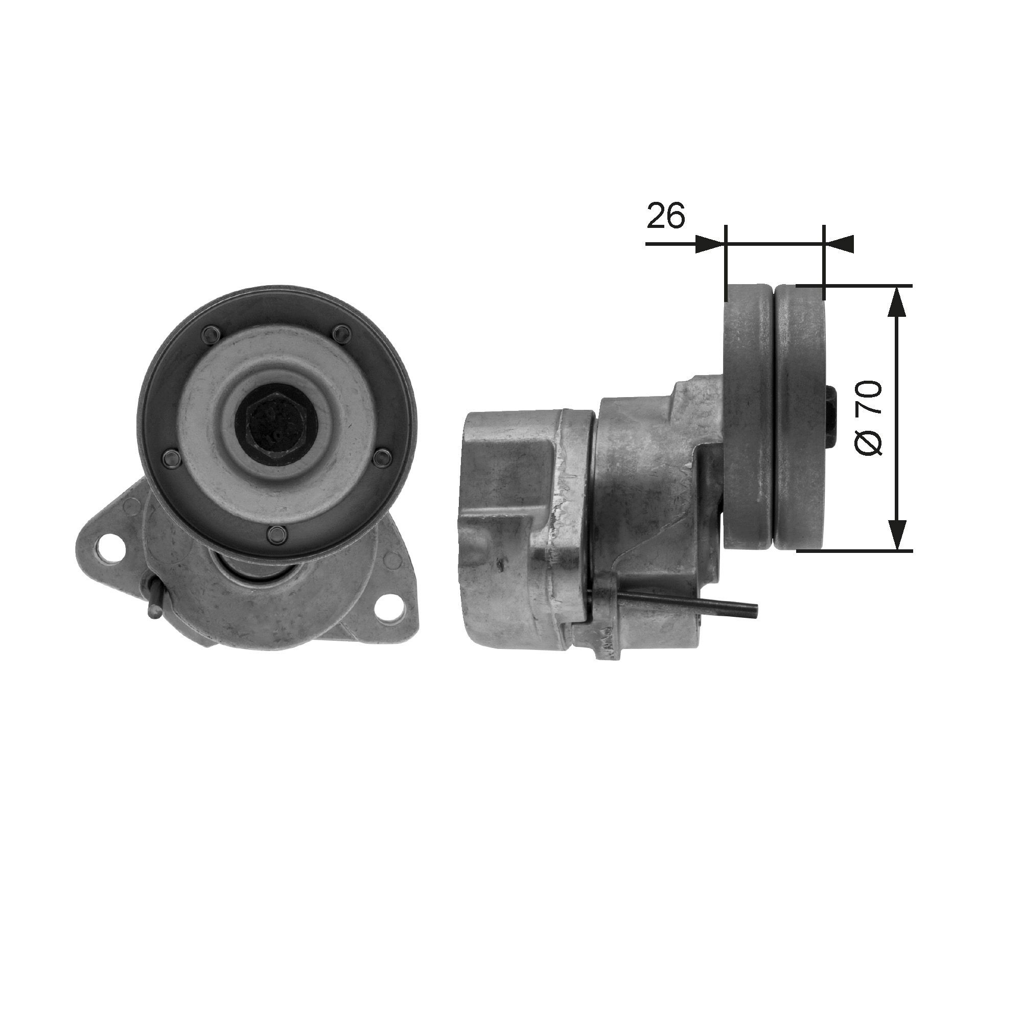 GATES T38154 Tensioner pulley, v-ribbed belt Opel Astra F Convertible