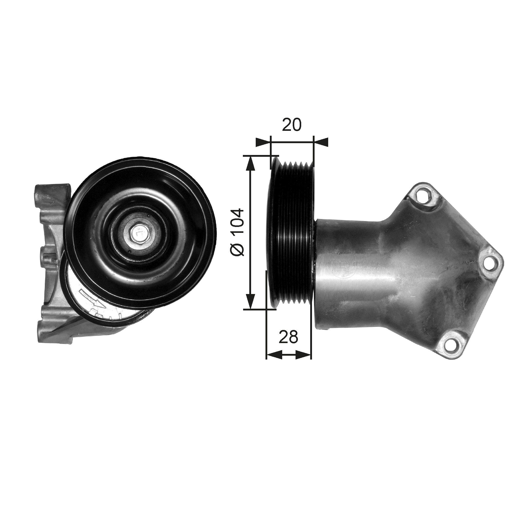 GATES FleetRunner™ Micro-V® Kit T38202 Tensioner pulley