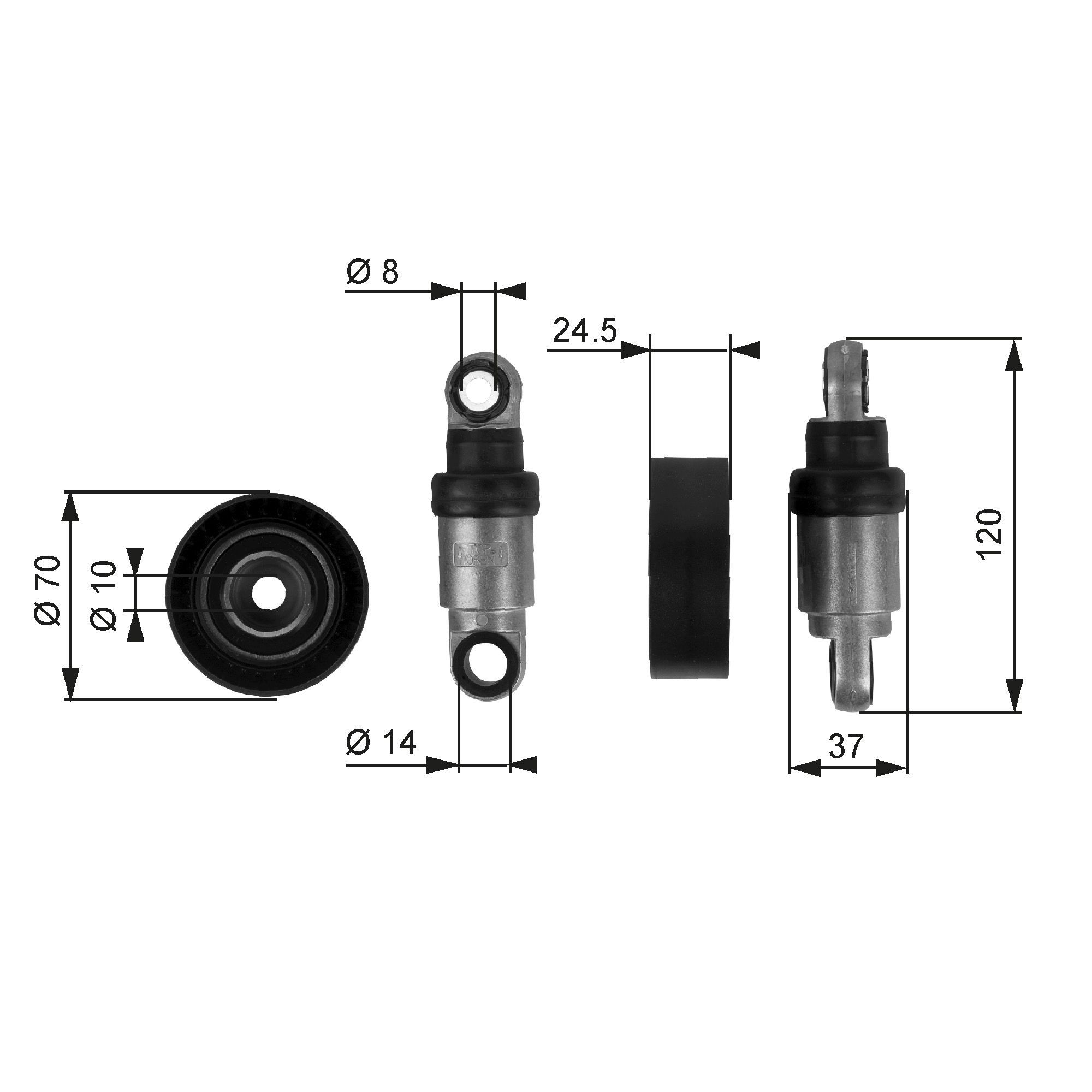 7808-21142 GATES FleetRunner™ Micro-V® Kit Ø: 70mm, Width: 26mm Tensioner pulley, v-ribbed belt T38242 buy