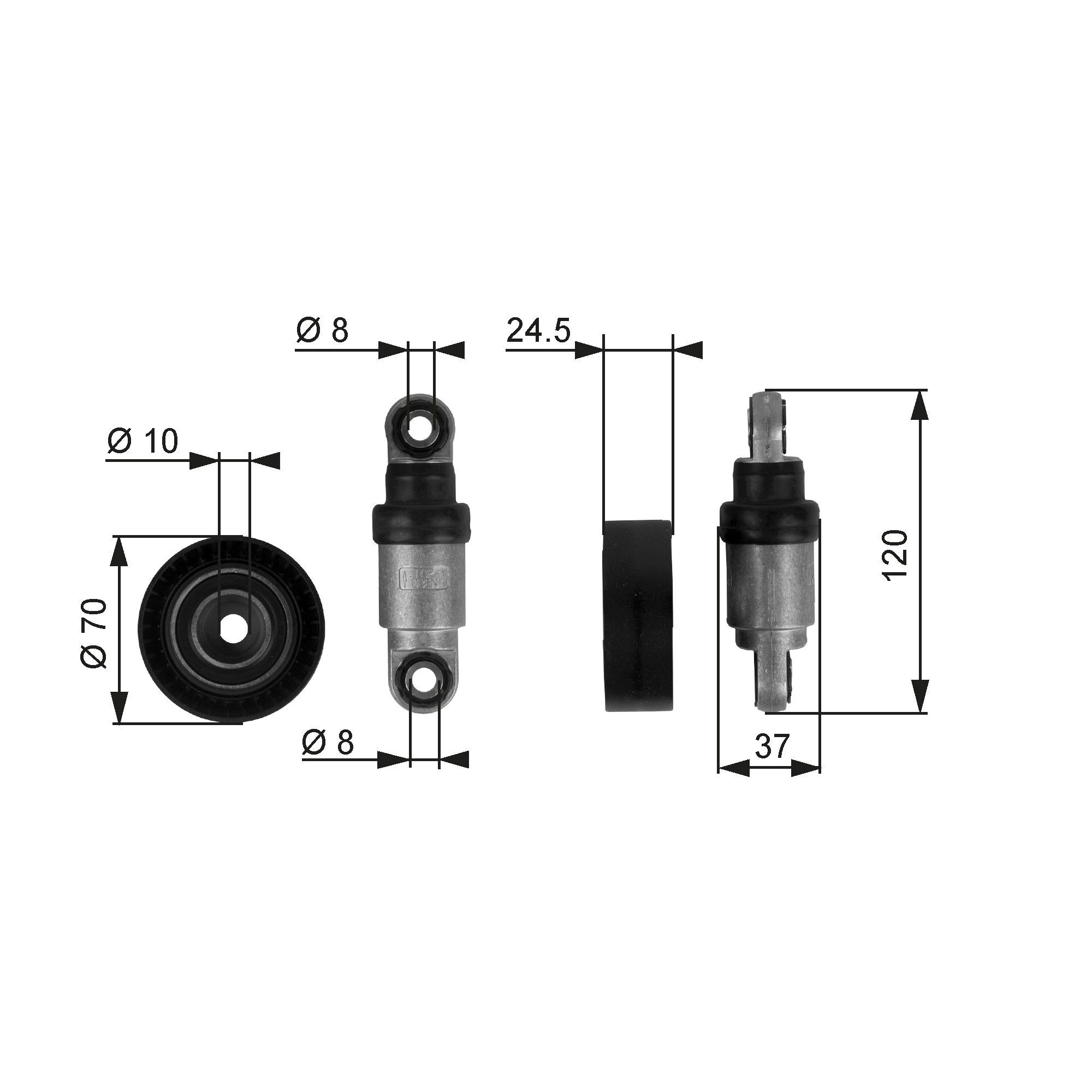 Great value for money - GATES Tensioner pulley T38244