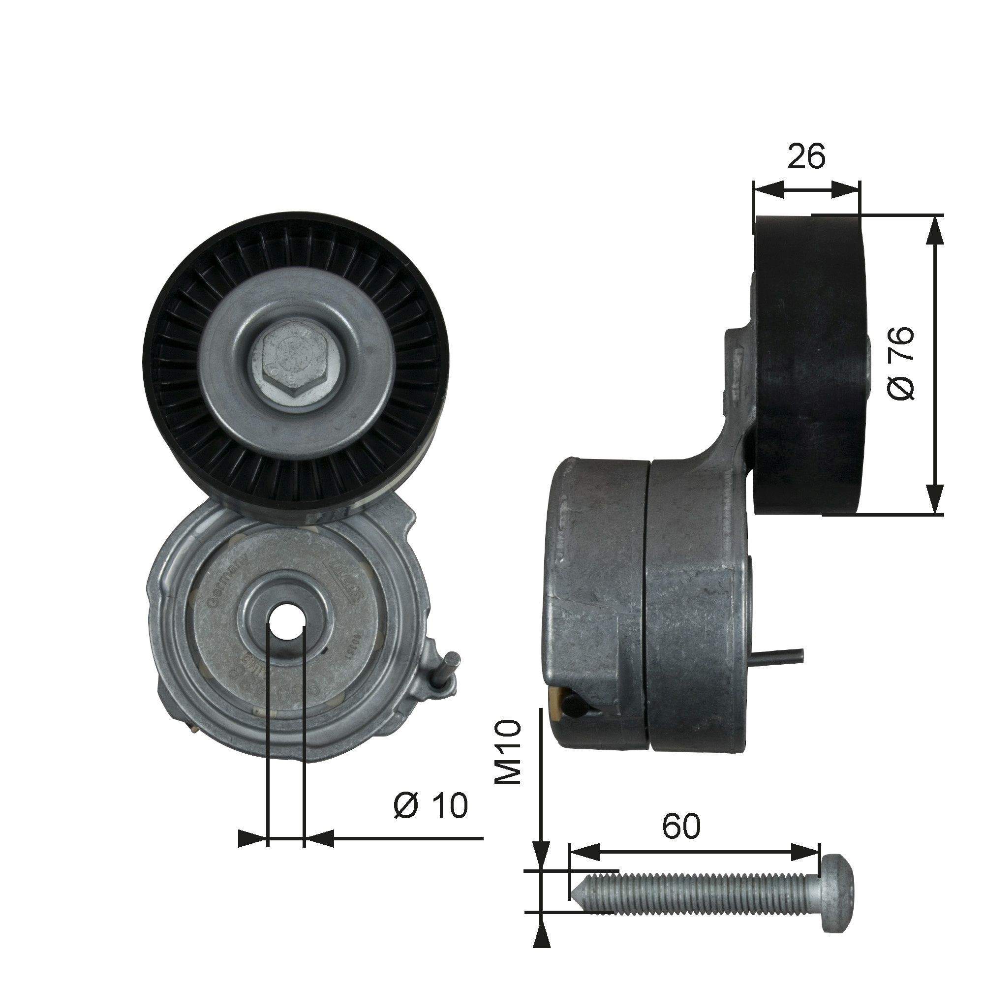 Great value for money - GATES Tensioner pulley T38423