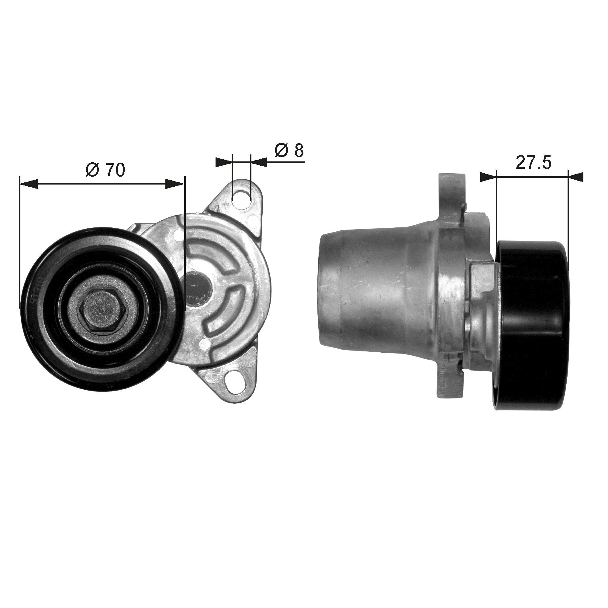 T38454 Tensioner pulley T38454 GATES