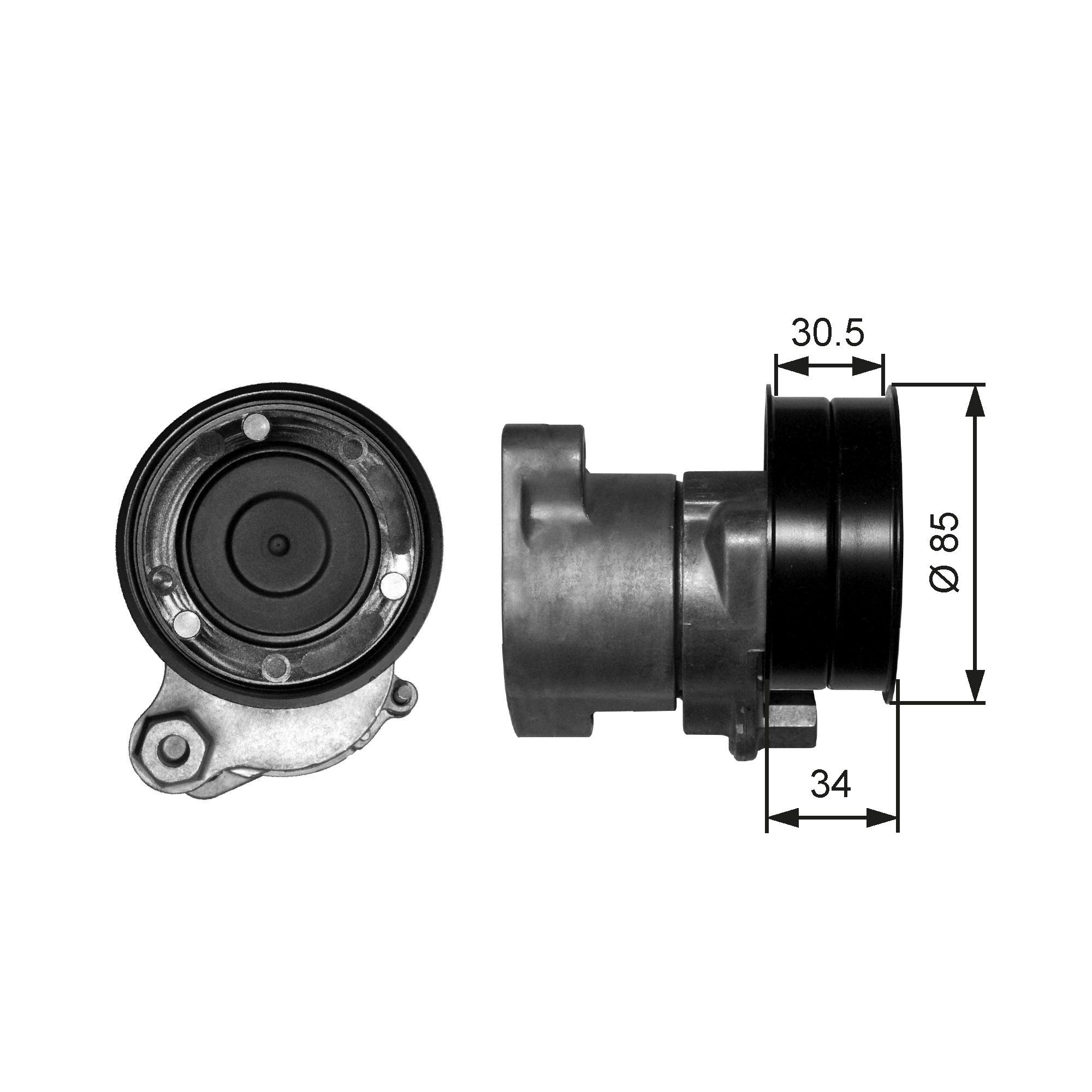 7808-25571 GATES DriveAlign® T38571 Tensioner pulley 1677 540