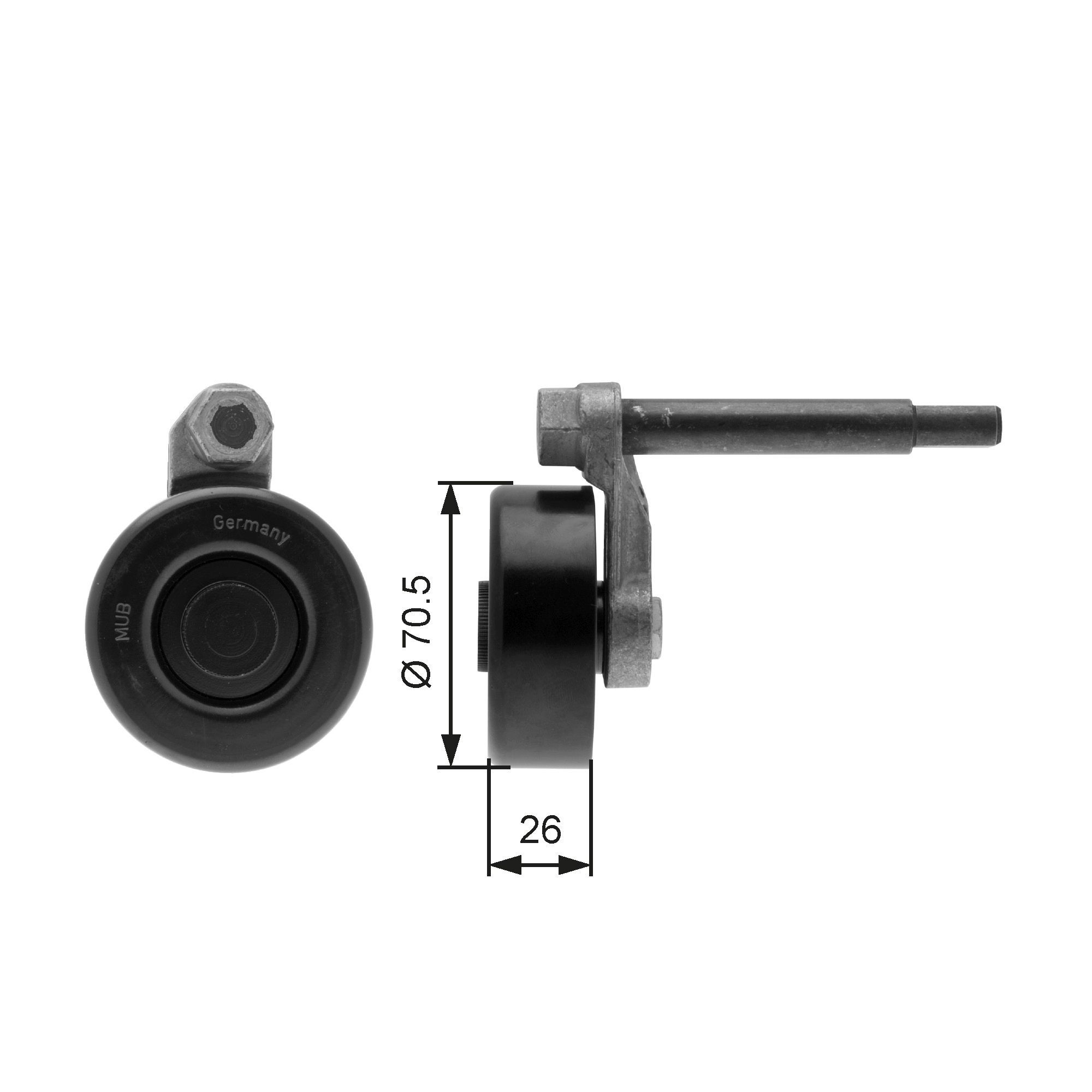 Great value for money - GATES Tensioner pulley T39000