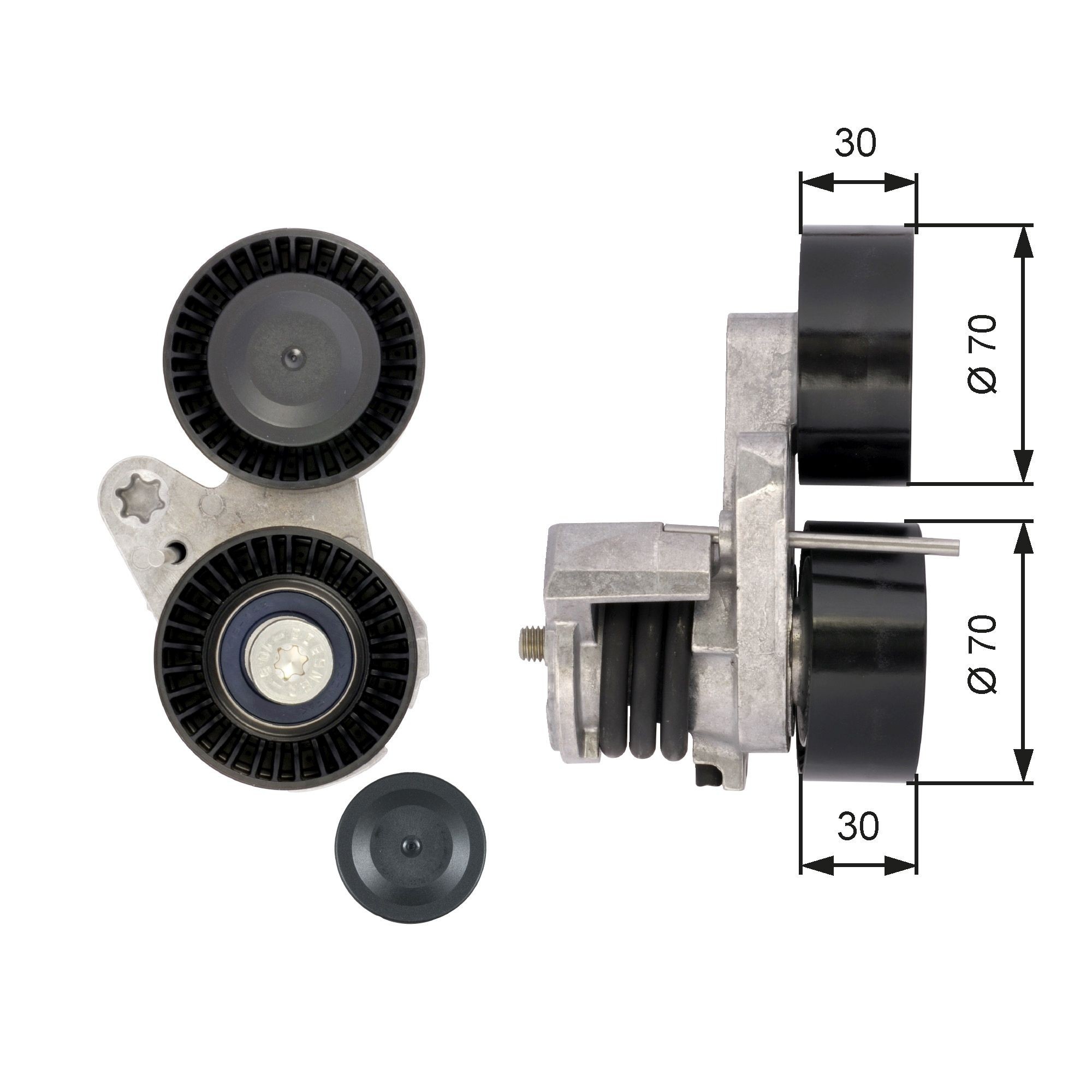 Great value for money - GATES Tensioner pulley T39114