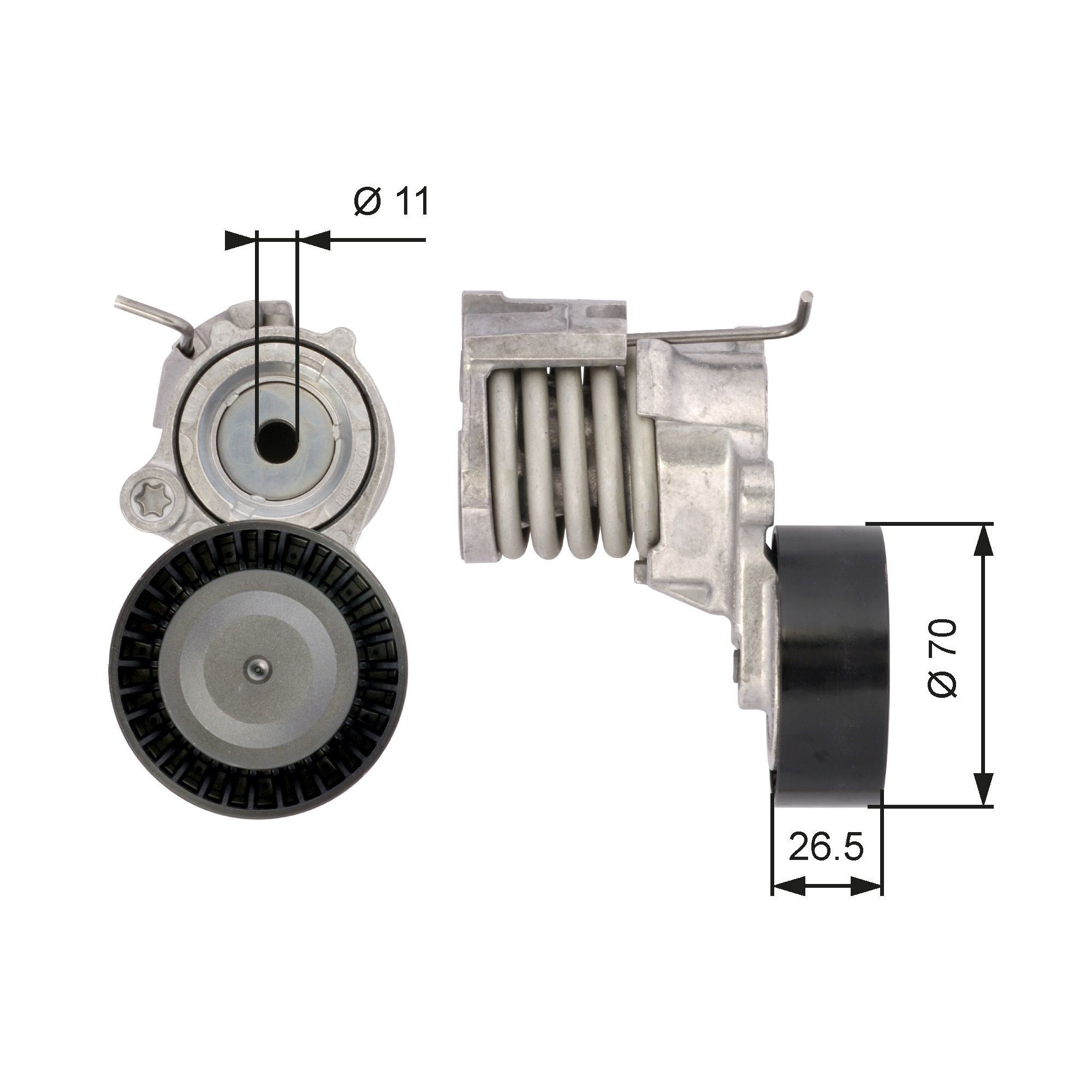 Great value for money - GATES Tensioner pulley T39115