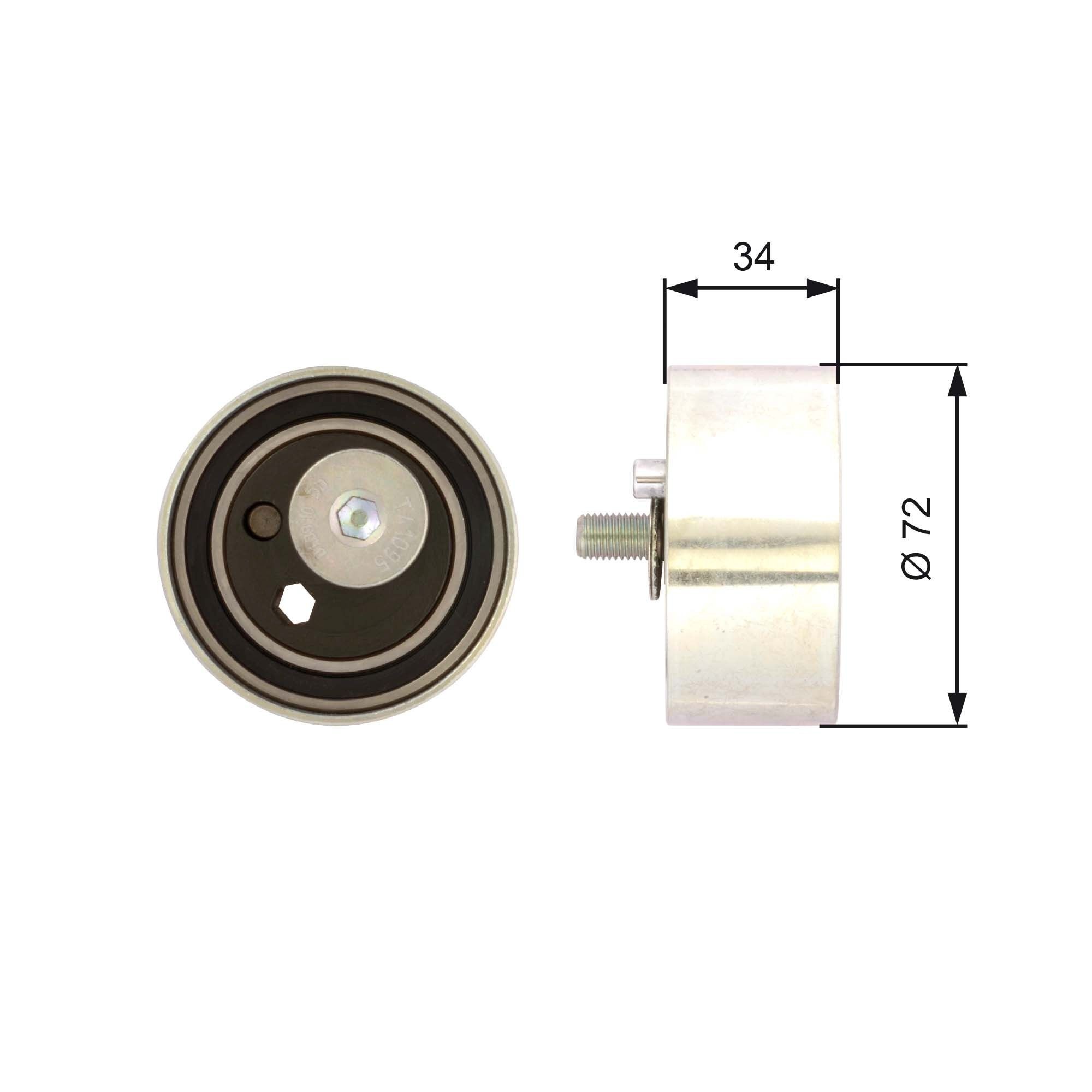 Great value for money - GATES Timing belt tensioner pulley T41095