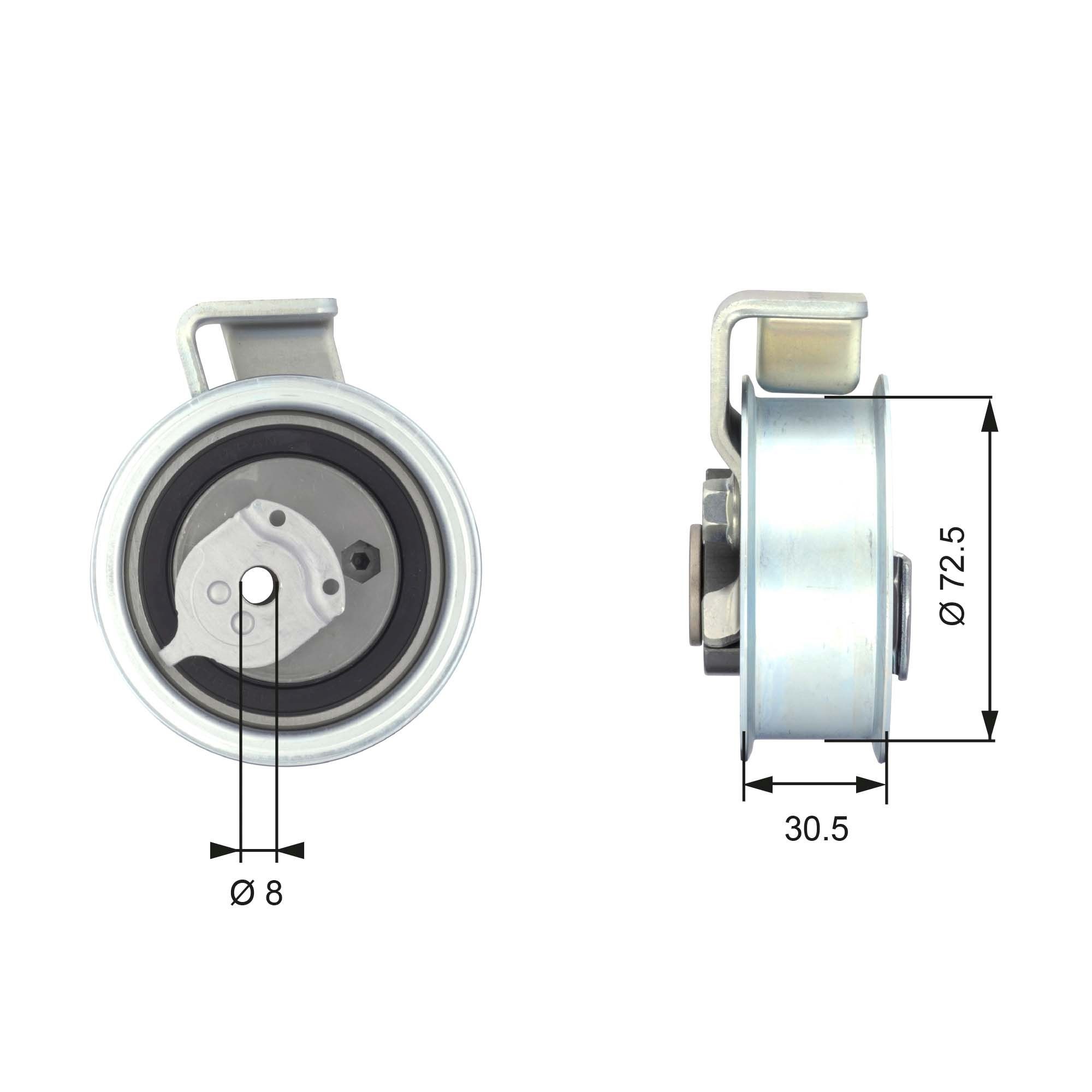 Volkswagen PASSAT Timing belt tensioner pulley 1238090 GATES T43018 online buy