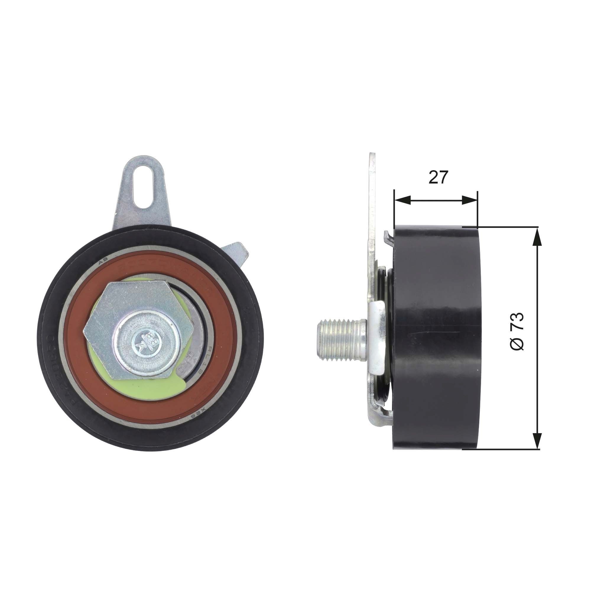 Volkswagen PASSAT Tensioner pulley, timing belt 1238108 GATES T43036 online buy
