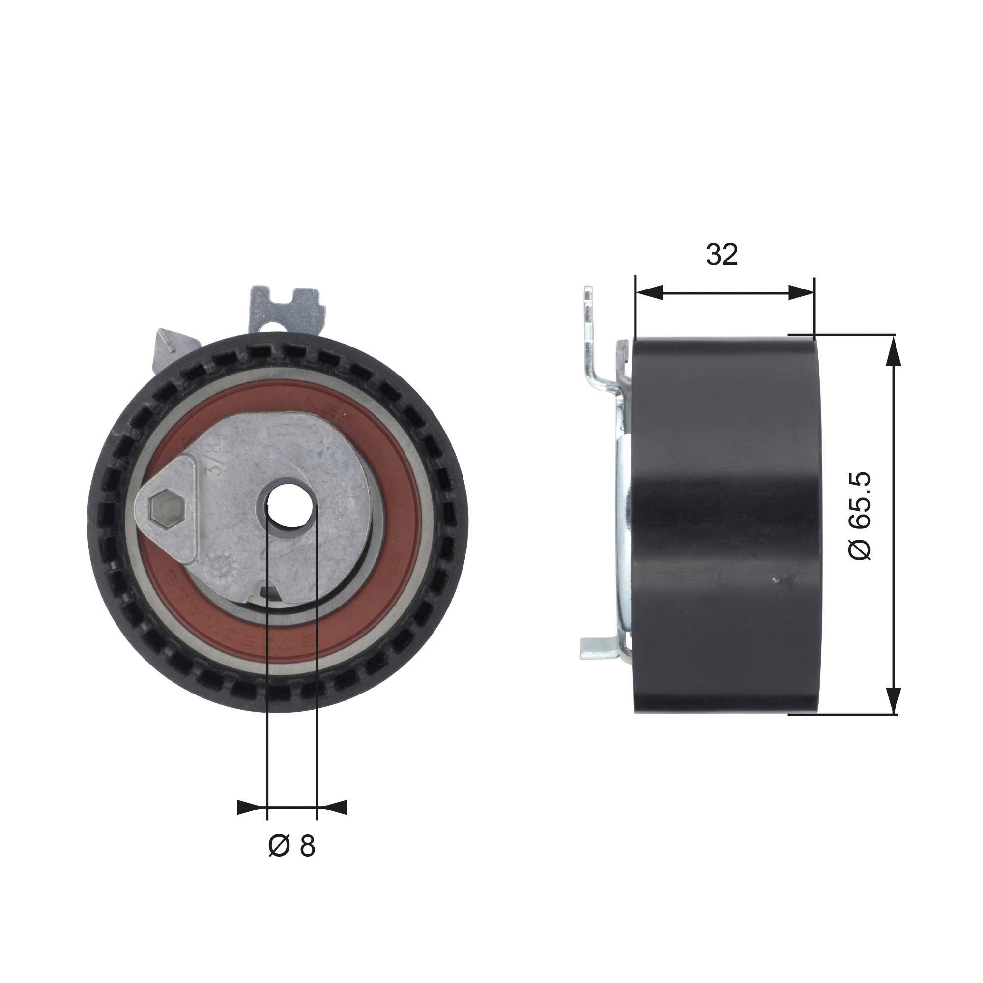 7784-21057 GATES FleetRunner™ Micro-V® Stretch Fit® Tensioner pulley, timing belt T43064 buy