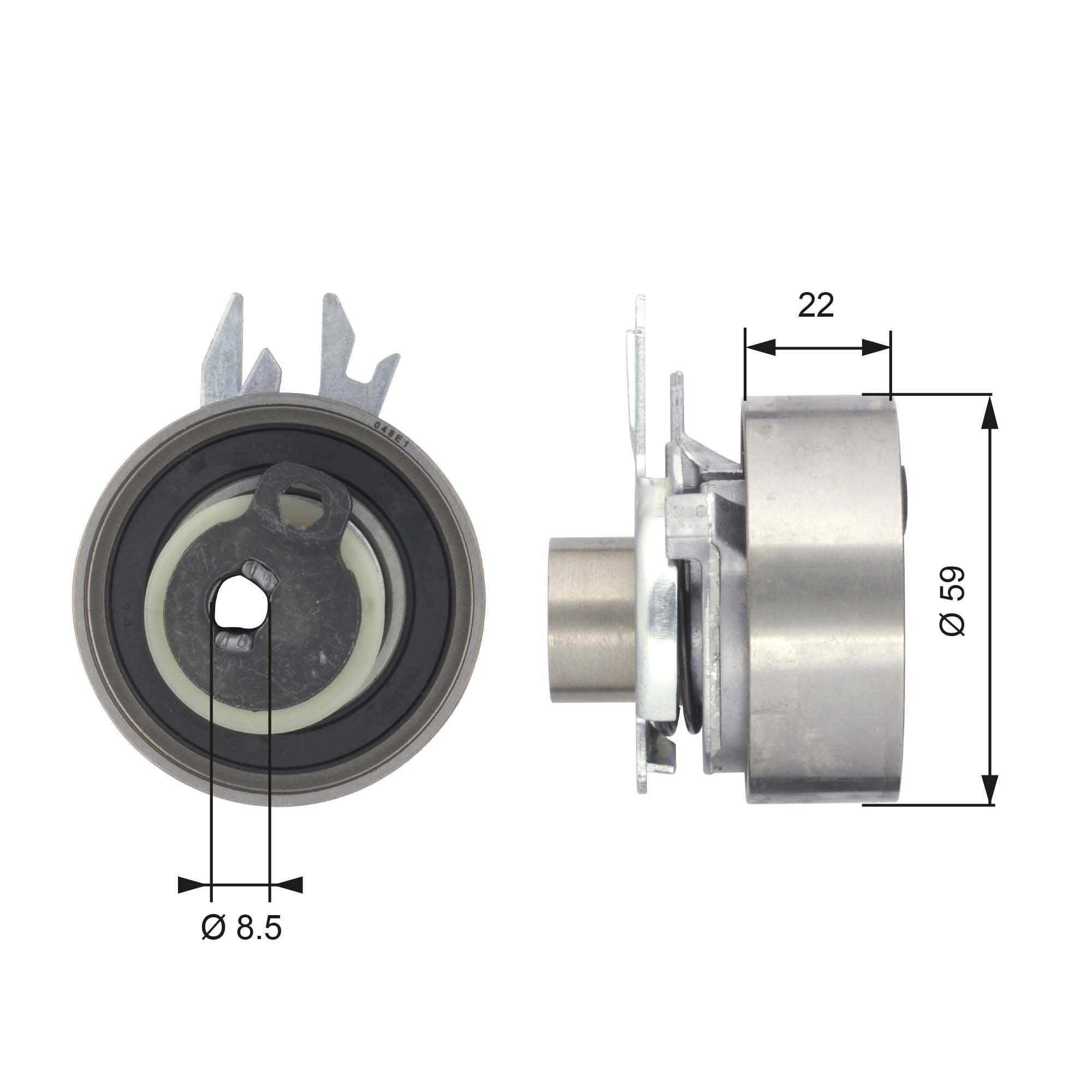 Great value for money - GATES Timing belt tensioner pulley T43070