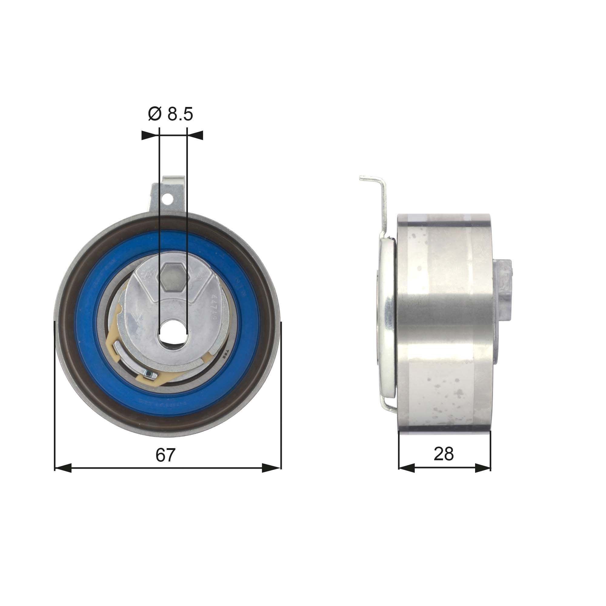 GATES Timing belt tensioner pulley AUDI A4 Avant (8K5, B8) new T43152