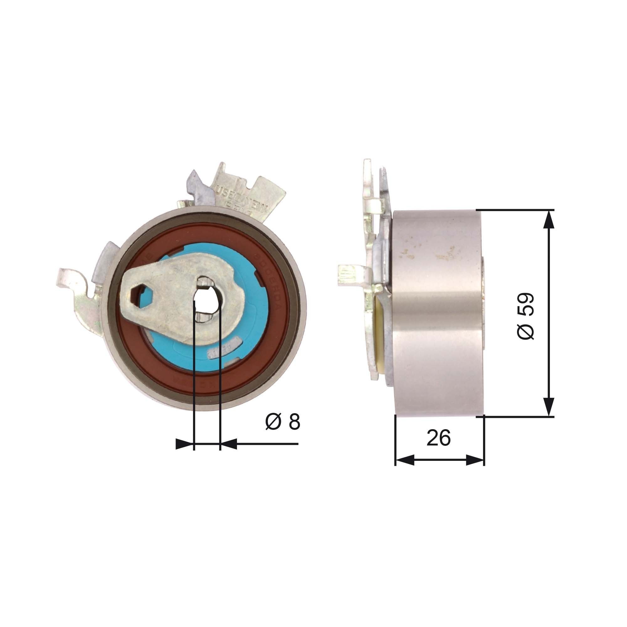 Opel ZAFIRA Timing belt tensioner pulley 1238182 GATES T43154 online buy