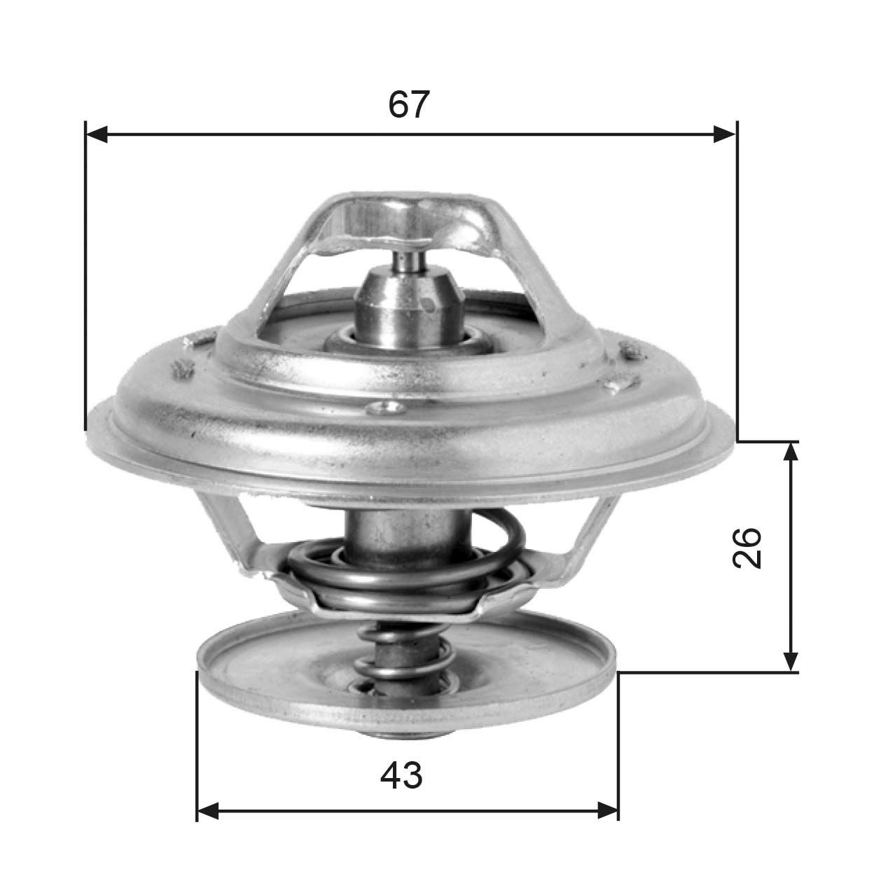 GATES TH01975G1 Engine thermostat Opening Temperature: 75°C, with gaskets/seals, without housing