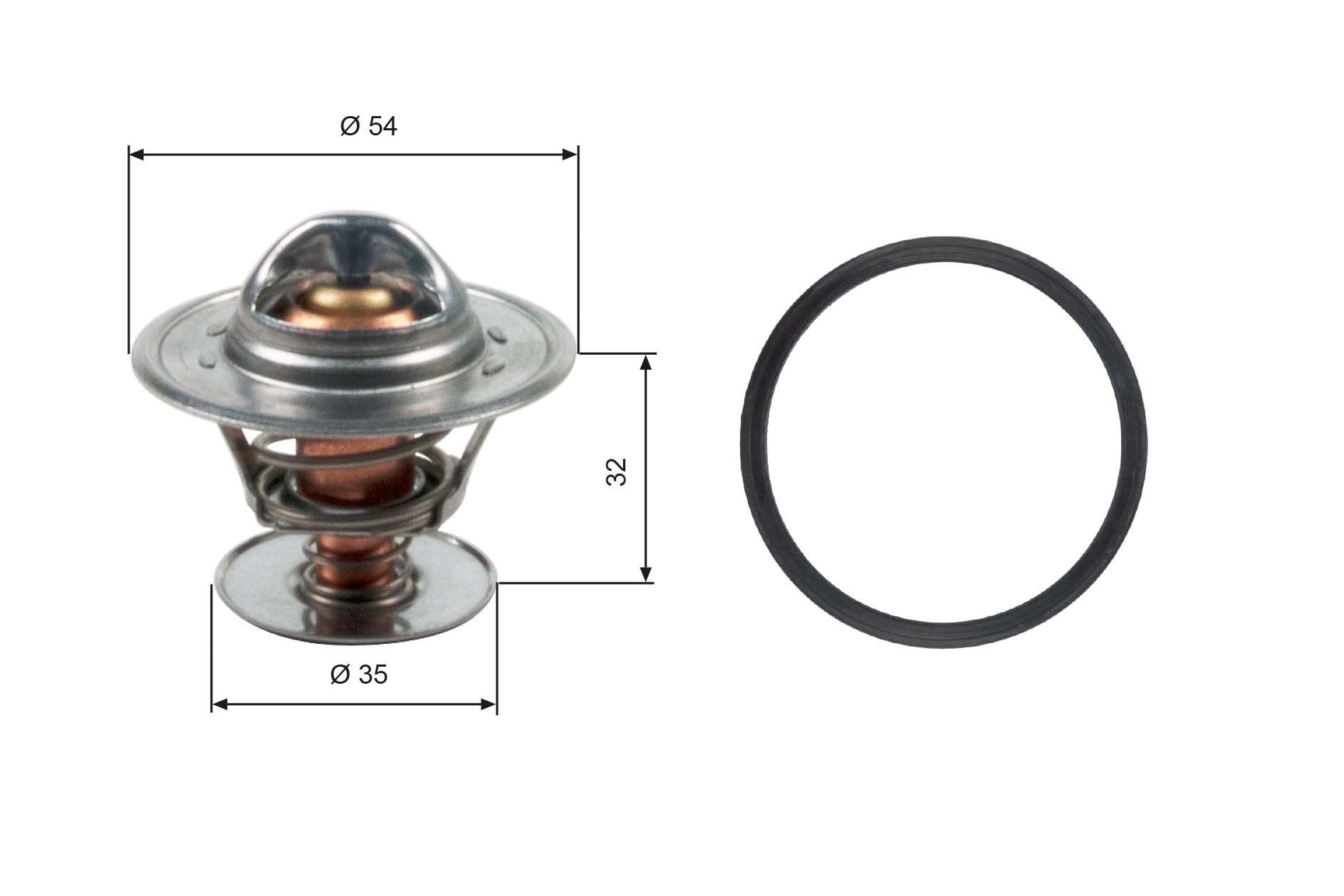 TH13684G1 Engine cooling thermostat TH13684G1 GATES Opening Temperature: 84°C, with gaskets/seals, without housing