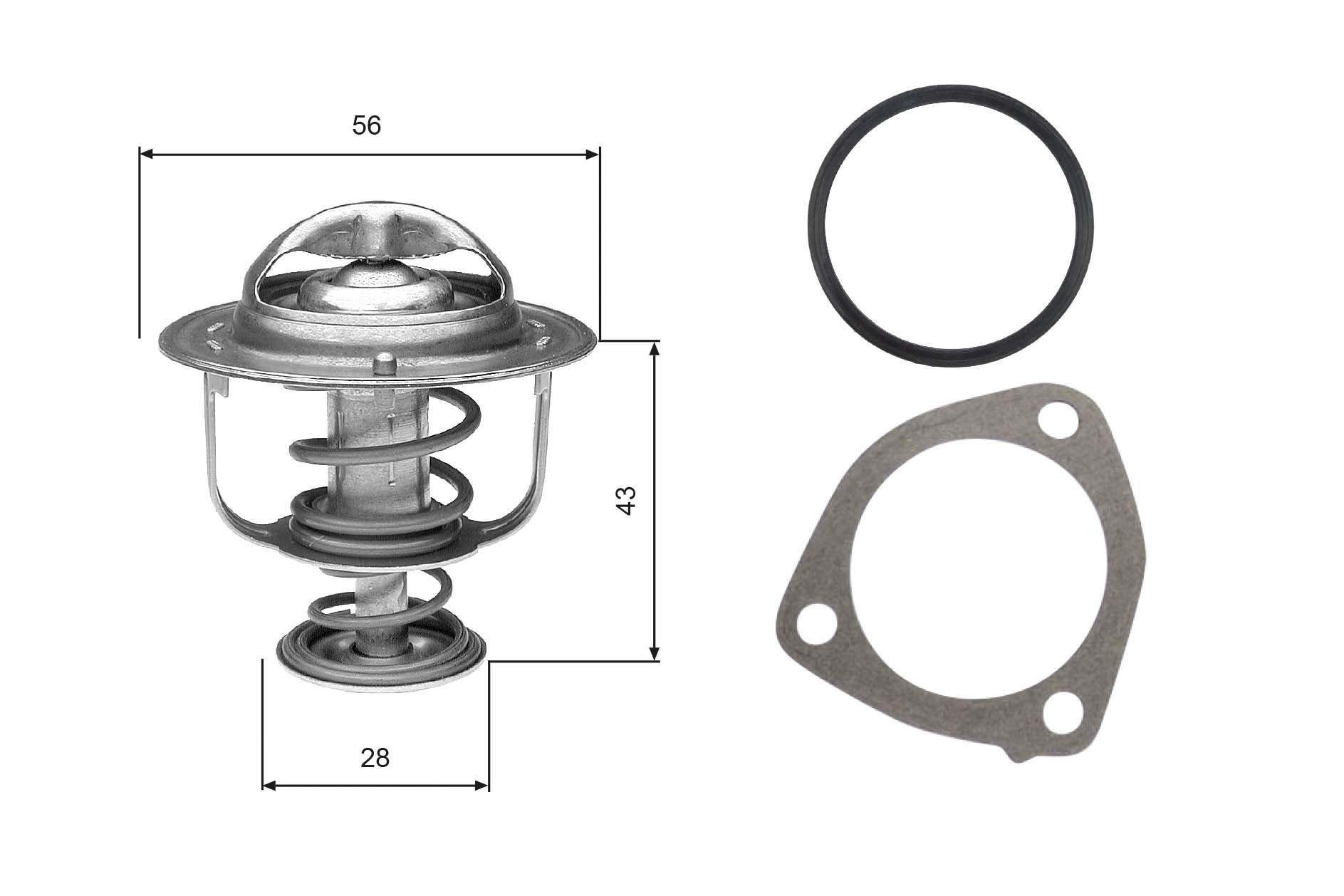 7412-10619 GATES Opening Temperature: 77°C, with gaskets/seals, without housing Thermostat, coolant TH31276G1 buy