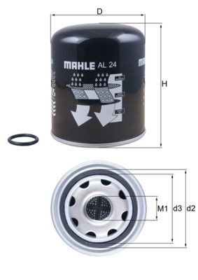 70370943 MAHLE ORIGINAL AL24 Air Dryer Cartridge, compressed-air system R950068