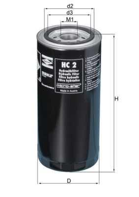 72013241 MAHLE ORIGINAL HC2 Oil filter 16-118