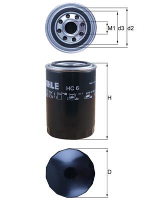 77501273 MAHLE ORIGINAL HC6 Hydraulic Filter, steering system 201021C1