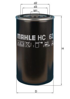 78652182 MAHLE ORIGINAL HC62 Oil filter 06258593