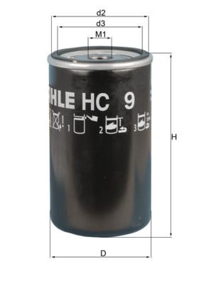 77373020 MAHLE ORIGINAL HC9 Oil filter 0005531303