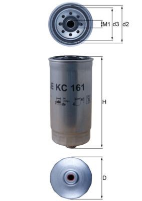 MAHLE ORIGINAL KC 161 Fuel filter Spin-on Filter