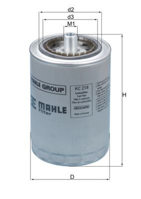 MAHLE ORIGINAL KC 218 Fuel filter Spin-on Filter