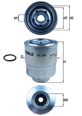 KC256D Fuel filter 70386622 MAHLE ORIGINAL Spin-on Filter