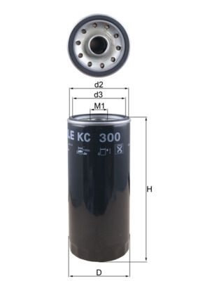 70382982 MAHLE ORIGINAL Anschraubfilter Höhe: 261,0mm Kraftstofffilter KC 300 kaufen