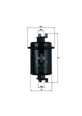 79631086 MAHLE ORIGINAL In-Line Filter Height: 130,0, 130mm Inline fuel filter KL 110 buy