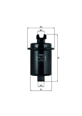 79631102 MAHLE ORIGINAL In-Line Filter Height: 123,0mm Inline fuel filter KL 111 buy