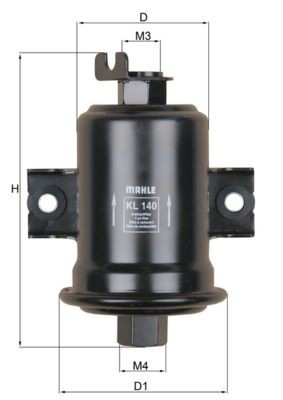 MAHLE ORIGINAL KL 140 Fuel filter In-Line Filter