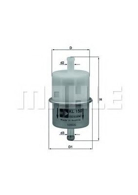 MAHLE ORIGINAL KL 150 Fuel filter In-Line Filter