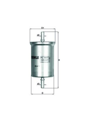KL165/1 Fuel filter 70352950 MAHLE ORIGINAL In-Line Filter, 8mm, 8,0mm