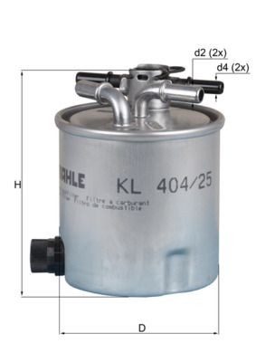 MAHLE ORIGINAL KL 404/25 Fuel filter In-Line Filter, 10mm, 10,0mm