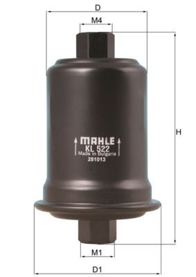 70351678 MAHLE ORIGINAL In-Line Filter Height: 116,0mm Inline fuel filter KL 522 buy