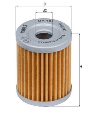 70355325 MAHLE ORIGINAL Filter Insert Inner Diameter 2: 13mm, Ø: 44,0mm, Height: 55,0mm Oil filters OX 407 buy