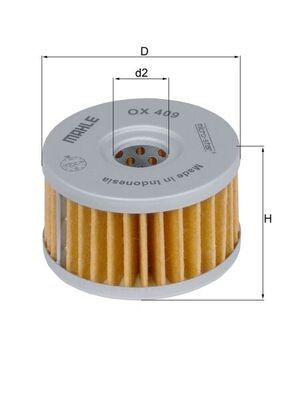 70355329 MAHLE ORIGINAL Filter Insert Inner Diameter 2: 17mm, Ø: 60,0mm, Height: 36,0mm Oil filters OX 409 buy