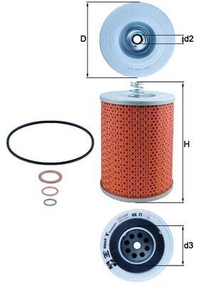 77004732 MAHLE ORIGINAL OX71D Hydraulic Filter, steering system 9 975 217
