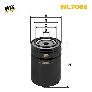 WIX FILTERS WL7068 Oil filter 3/4-16 UNF, Spin-on Filter