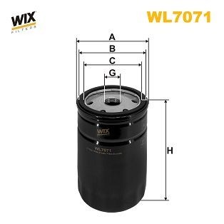 WIX FILTERS WL7071 Oil filter 3/4-16 UNF, Spin-on Filter