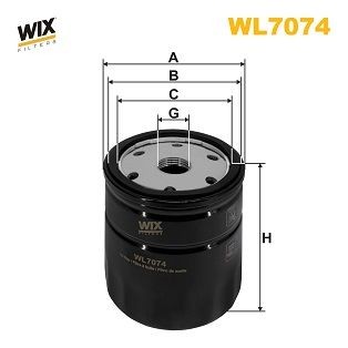 WIX FILTERS WL7074 Oil filter 2876465
