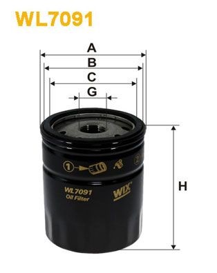 WIX FILTERS M20x1.5, Spin-on Filter Inner Diameter 2: 69,5, 61,5, 71,5, 62,5mm, Ø: 75mm, Height: 98mm Oil filters WL7091 buy
