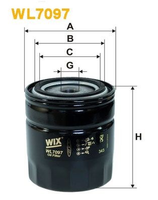 WIX FILTERS WL7097 Oil filter 1109A7