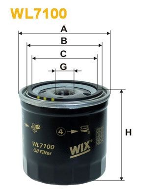 WIX FILTERS WL7100 Oil filter 91 509 815 80
